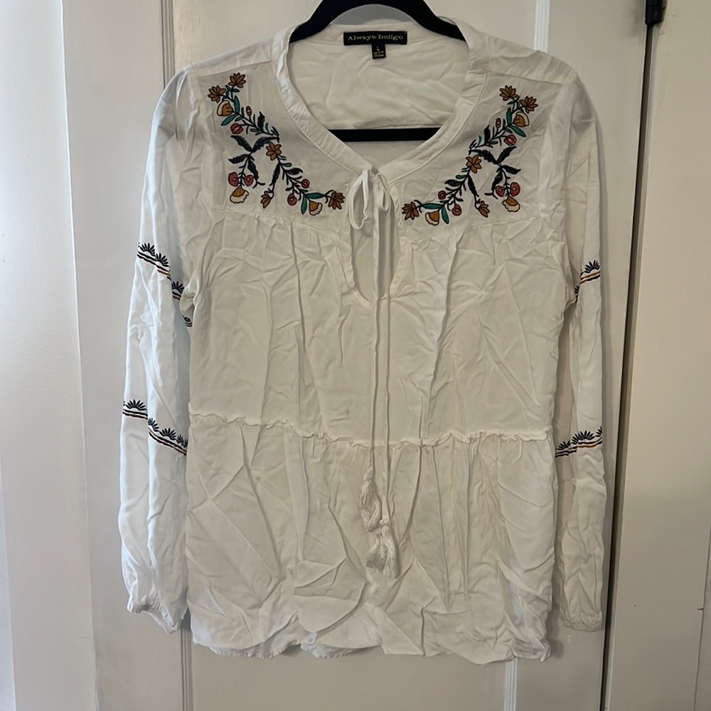 White embroidered shirt